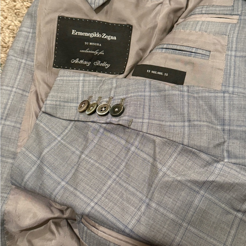 40R Ermenegildo Zegna Gray Blue aplaod Blazer